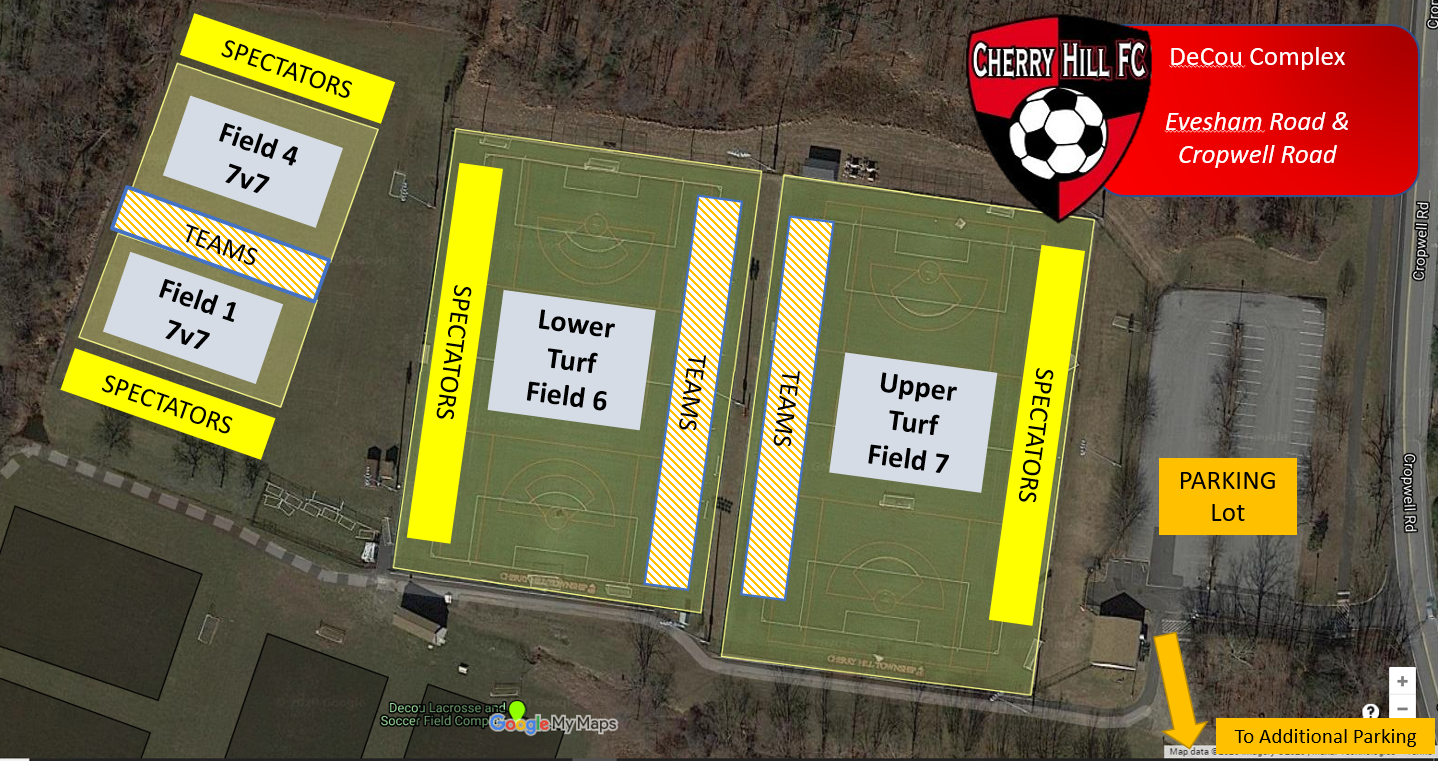 Directions to fields Cherry Hill FC Soccer